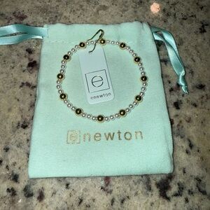 E Newton pearl sincerity pattern bead bracelet - pearl and gold